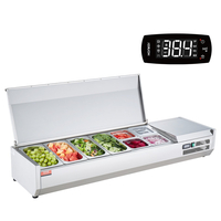 VEVOR Countertop Refrigerated Salad Pizza Prep Station 155 W Stainless Guard CE