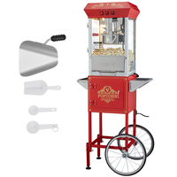 VEVOR Popcorn Popper Machine with Cart Popcorn Maker 850W 8 Oz 48 Cups Red