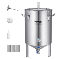 Βραστήρας VEVOR 304 από ανοξείδωτο χάλυβα, 16 GALLON Beer Brew Fermentor, Brew Bucket Fermentor for Brewing, Home Brewing Proppies with Base, Bottle Stock Pot περιλαμβάνει καπάκι, λαβή, βαλβίδα, στόμιο, θερμόμετρο