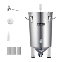Βραστήρας VEVOR 304 από ανοξείδωτο χάλυβα, 8 GALLON Beer Brew Fermentor, Brew Bucket Fermentor for Brewing, Home Brewing Proppies with Base, Bottle Stock Pot περιλαμβάνει καπάκι, λαβή, βαλβίδα, στόμιο, θερμόμετρο