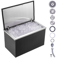 VEVOR 24"x20"x15" Drop in Ice Chest Cooler Ice Doll από ανοξείδωτο ατσάλι με κάλυμμα
