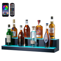 VEVOR LED Lighted Liquor Bottle Display Bar Shelf RF &amp; App Control 30&quot; 2-step