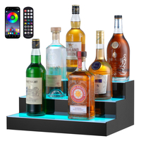 VEVOR LED Lighted Liquor Bottle Display Bar Shelf RF &amp; App Control 16&quot; 3-step