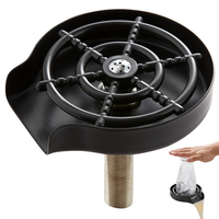 VEVOR Glass Rinser, 10 Powerful Spraying Jets 360° Περιστρεφόμενο Κύπελλο Rinser για Νεροχύτη, 304 Ανοξείδωτο Ατσάλι Faucet Washer Cup με ABS ποτηροθήκη για μπιμπερό, γυάλινο κύπελλο, ποτήρι κρασιού (Μαύρη ματ βάση)