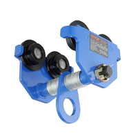 Χειροκίνητο καροτσάκι VEVOR, χωρητικότητα φορτίου 2200 λίβρες/1 τόνο, Καρότσι ώμου δοκού με διπλούς τροχούς, ρυθμιζόμενο για πλάτος φλάντζας I-Beam 2,5&quot; έως 7&quot;, Ανυψωτικό γκαράζ από κράμα χάλυβα βαρέως τύπου για ευθεία καμπύλη δοκό I