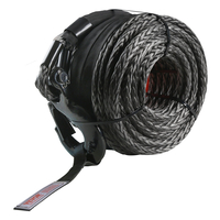 VEVOR Synthetic Winch Rope, 3/8 Inch x 85 Feet 26.500 lbs Synthetic Winch Line Cable Rope with Protective Sleeve + σφυρήλατο άγκιστρο βαρούλκου + ιμάντα έλξης, Universal εφαρμογή για SUV, μεγάλο όχημα εκτός δρόμου, φορτηγό