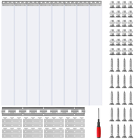 VEVOR λωρίδα κουρτίνα PVC Κουρτίνα πόρτας 48&quot; x 84&quot; Cooler Freezer Clear Plastic