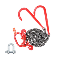 VEVOR 3/8&quot; x 3&#039; G80 Αλυσίδα ρυμούλκησης J Hook V-Chain Bridle Grab Hook Wrecker 15600 lbs