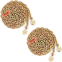 Καδένα μεταφοράς VEVOR, όριο φορτίου εργασίας 7100 λίβρες, 3/8&#039;&#039;x20&#039; Αλυσίδα ρυμούλκησης G80 με γάντζους αρπάγης, πιστοποίηση DOT, γαλβανισμένη επίστρωση χάλυβας μαγγανίου για εργοτάξιο Dock Factory, 2 συσκευασίες