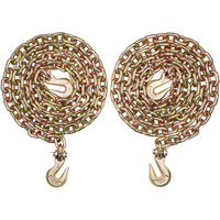 VEVOR Binder Chain G80 Tie Down Tow Chain with Hooks 3/8&quot;x10,3&#039; 2 Pack 7100 lbs