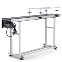 Μεταφορικός ιμάντας VEVOR, Τραπέζι μεταφοράς 59 x 7,8 ιντσών, Μηχανοκίνητος μεταφορικός ιμάντας από ανοξείδωτο χάλυβα βαρέως τύπου για εφαρμογές κωδικοποίησης Inkjet Ισχυρός ιμάντας PVC με αντιστατική ρυθμιζόμενη ταχύτητα (διπλό προστατευτικό κιγκλίδωμα)