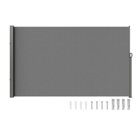 Πτυσσόμενη πλαϊνή τέντα VEVOR, 79''x 118'' Εξωτερική οθόνη απορρήτου, 180g Πολυεστερική αδιάβροχη ανασυρόμενη σήτα βεράντας, UV 30+ Διαιρέτης Δωματίων Ανεμοθάλαμος για Αίθριο, Πίσω αυλή, Μπαλκόνι, Γκρι
