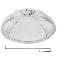 VEVOR Fire Pit Spark Screen Round 27", Ενισχυμένο μεταλλικό κάλυμμα βαρέως τύπου από χάλυβα, καπάκι εξωτερικού χώρου πυροσβεστήρων, επάνω καλύμματα οθόνης που ανοίγουν εύκολα στρογγυλά με λαβή δακτυλίου για υπαίθρια αυλή πυροσβεστήρων στην πίσω αυλή