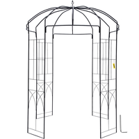 VEVOR Birdcage Shape Garden Arbor, 8 FT ύψος, 5,2 FT πλάτος, Heavy Duty σφυρήλατο Iron Arbor, Wedding Arch Trellis for Climbing Vines in Outdoor Garden, Backyard, Lawn, Patio, Black