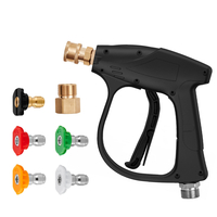 Πιστόλι VEVOR Short Pressure Washer Gun, 4350 PSI High Power Washer Spay Gun, M22-14 Inlet &amp; Outlet Hose Connector αφρό πιστόλι, λαβή πλυσίματος πίεσης από ανοξείδωτο χάλυβα με 5 έγχρωμα ακροφύσια γρήγορης σύνδεσης