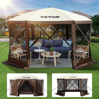 Σκηνή με οθόνη VEVOR Gazebo, 10 x 10 πόδια, 6 όψεων αναδυόμενη σκηνή με κουβούκλιο για κάμπινγκ με δίχτυα παράθυρα, φορητή τσάντα μεταφοράς, στάχτες εδάφους, σκηνές μεγάλης σκιάς για υπαίθριο κάμπινγκ, γκαζόν και αυλή