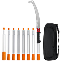 VEVOR Χειροκίνητο πριόνι με κοντάρι, επεκτάσιμο κλαδευτήρι δέντρων, 4,6-9,8 πόδια, κοφτερή ατσάλινη λεπίδα για κούρεμα ψηλών κλαδιών, χειροκίνητο κλαδευτήρι με ελαφριά λαβή από κράμα αλουμινίου, για κλάδεμα φοίνικων και θάμνων