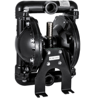 VEVOR Air-Operated Double Diaphragm Pump 1 inch Init Outlet Aluminium 35 GPM Max 120 PSI, Nitrile Diaphragm, QBY4-25L-1inch-35
