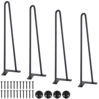 Πόδια επίπλων φουρκέτας VEVOR 482.6MM, Μεταλλικά DIY έργα για κομοδίνο, τραπεζάκι σαλονιού, γραφείο, 226,8KG χωρητικότητα φόρτωσης με προστατευτικά δαπέδου από καουτσούκ, μεταλλικά ανθεκτικά μοντέρνα πόδια τραπεζιού βαρέως τύπου, 4 ΤΕΜ.