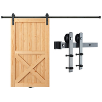VEVOR 8FT Sliding Barn Door Hardware Kit, 330LBS Loading Heavy Duty Track Track Kit for Single Door, Fit 3,7-4,3FT πλάτος και 1,3"-1,8" πάχος πόρτας, με λεία &amp; αθόρυβη τροχαλία (I Shape)