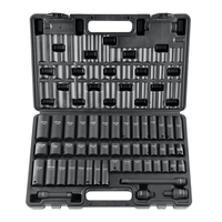 VEVOR 3/8&quot; Drive Impact Socket Set, 48 Piece Socket Set SAE (5/16&quot; -3/4&quot;) &amp; Metric (8-22mm) Μπάρα επέκτασης μονάδας δίσκου Cr-V 6 σημείων Universal Joint &amp; Power Drill Adapter περιλαμβάνει θήκη αποθήκευσης