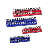 VEVOR Magnetic Socket Organizer Set 4PCS Socket Trays Blue &amp; Red for Metric SAE