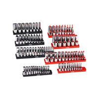 VEVOR Socket Organizer Set 8PCS High-Rod Socket Tray Black &amp; Red for Metric SAE