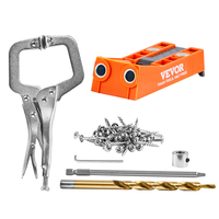 VEVOR Pocket Hole Jig, 56 Pcs Mini Jig Pocket Hole System με 9&quot; C-clamp, Step Drill, γαλλικό κλειδί, Drill Stop Ring, Square Drive Bit και βίδες, για ξυλουργικά έργα DIY