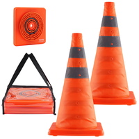 VEVOR Safety Cones, 2 Pack 18 ιντσών πτυσσόμενοι κώνοι κυκλοφορίας, κατασκευαστικοί κώνοι με ανακλαστικά κολάρα, φαρδιά βάση και τσάντα αποθήκευσης, για έλεγχο κυκλοφορίας, εκπαίδευση οδήγησης, χώροι στάθμευσης