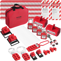 VEVOR Electrical Lockout Tagout Kit, 47 PCS Safety Loto Kit Περιλαμβάνει λουκέτα, λαβές, ετικέτες, νάιλον δεσίματα, κλείδωμα βυσμάτων, κλείδωμα διακόπτη κυκλώματος και τσάντα μεταφοράς, για βιομηχανική, ηλεκτρική ενέργεια