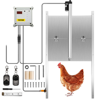 VEVOR Automatic Chicken Coop Door, Timer and Light Sensor, Chicken Door Opener, 12V 66W Chicken Coop Door, Ηλεκτρικό κιτ ανοίγματος πόρτας πουλερικών με αισθητήρα υπερύθρων, αυτόματη πόρτα κοτόπουλου με 2 τηλεχειριστήρια
