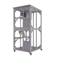 VEVOR Cat House Outdoor, 3 επιπέδων Large Catio, περίβλημα για γάτες με περιστρεφόμενους τροχούς 360°, 2 πλατφόρμες, ένα κουτί στήριξης και μεγάλη μπροστινή πόρτα, 29,9 x 34 x 64,1 ίντσες