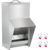 Γαλβανισμένος τροφοδότης πουλερικών VEVOR Χωράει 11,5 λίβρες τροφοδοσίας κοτόπουλου χωρίς απορρίμματα 6,3x8,3x12,9 ιντσών Κρεμαστής τροφοδοσίας κοτόπουλου με καπάκι Αδιάβροχη τροφοδοσία εξωτερικού κοτέτσι για πάπια