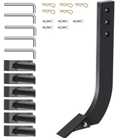 VEVOR 5τμχ Στέλεχος λεπίδας κουτιού, Στέλεχος 16&quot; Scarifier, 3 Holes Box Scraper Shenk, Ripper Shenk με αφαιρούμενα κωνικά δόντια και καρφίτσες, Ρυθμιζόμενη διάταξη κορμών για αντικατάσταση, σκάψιμο, όργωμα