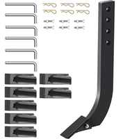 Στέλεχος λεπίδας κιβωτίου VEVOR, Στέλεχος Scarifier 18&quot;, Στέλεχος ξύστρα κιβωτίου 4 οπών, Στέλεχος Ripper με αφαιρούμενα κωνικά δόντια και καρφίτσες, ρυθμιζόμενο συγκρότημα κορμών για αντικατάσταση, σκάψιμο, όργωμα, 6 ΤΕΜ.