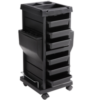 VEVOR Ultimate Salon Cartrolley Cart, Lockable Beauty Salon Cart for Stylist με 6 αφαιρούμενα συρτάρια &amp; θήκη εργαλείων, Πλαστικό καρότσι κομμωτηρίου με ρόδες που κλειδώνουν για Beauty SPA Barber