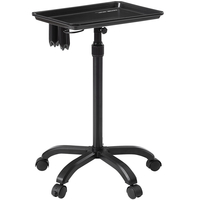 VEVOR Cart Tray Salon, 30&quot;-43&quot; Ρυθμιζόμενος σε ύψος Δίσκος Rolling Salon, Πιάτο τατουάζ ψυχρής έλασης με 5 ρόδες (2 που κλειδώνουν) για SPA Barbershop Clinic, μαύρο