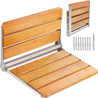 VEVOR Πτυσσόμενο δρύινο κάθισμα ντους 16,1" x 13,4" Πάγκος ντους στον τοίχο 440 λίβρες