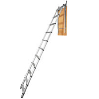 VEVOR Attic Ladder Telescoping, χωρητικότητας 350 λιβρών, 39,37&quot; x 23,6&quot;, προέκταση αλουμινίου πολλαπλών χρήσεων, ελαφριά και φορητή, ταιριάζει σε ύψη οροφής 9,8&#039;-10,5&#039;, άνετη πρόσβαση στη βάση της σοφίτας σας