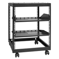 VEVOR 12U Open Frame Server Rack, Ρυθμιζόμενο βάθος 15''-40'', Free Standing ή Wall Mount Network Server Rack, 4 Post AV Rack με Casters, Συγκρατεί όλο τον εξοπλισμό πληροφορικής δικτύωσης σας Μόντεμ AV Gear Router