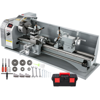 VEVOR 1100W Mini Metal Lathe 220MMx750MM Μεταλλικός Τόρνος Μεταβλητής Ταχύτητας RPM Μηχάνημα φρεζαρίσματος μετάλλων Ψηφιακός μεταλλικός τόρνος φρεζαρίσματος με τσοκ 3 σιαγόνων, κωνικός άξονας MT5, κωνικό MT2 Tailstock