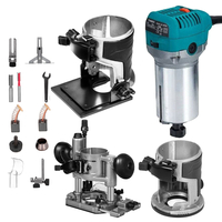 800W Max Torque Variable Speed ​​30.000 RPM Compact Router with Collets 1/4&quot; &amp; 3/8&quot; 1 x Plunge Base &amp; 1 x Tilt Base 220V