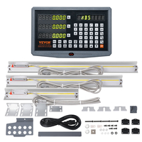 VEVOR Digital Readout 10&#039;&#039; &amp; 20&#039;&#039; &amp; 24&#039;&#039; Linear Scale 3 Axis DRO Display Kit Support Πινακίδα βάσης μαχαιριού Ρολόι θήκης καλωδίου τροφοδοσίας Ρολόι Κέρμα πεταλούδα βίδα κάλυμμα χάρακα