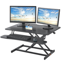 Μετατροπέας γραφείου VEVOR Standing Desk Riser δύο επιπέδων Stand up Desk Riser, μεγάλος ορθογώνιος μετατροπέας επιφάνειας εργασίας 36 ιντσών, ρυθμιζόμενο ύψος 5,5-20,1 ιντσών, για οθόνη, πληκτρολόγιο και αξεσουάρ στο Home Office