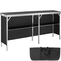 VEVOR Portable Tradeshow Podium Podium, 77,95&quot; x 15,16&quot; x 34,65&quot;, Εκθεσιακός πάγκος έκθεσης με τοίχο, πτυσσόμενος πίνακας κερκίδας προώθησης λιανικής με ράφι αποθήκευσης και τσάντα μεταφοράς