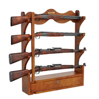 VEVOR Gun Rack 4-Slot Ξύλινη ράφι όπλων επίτοιχη βάση οθόνης όπλων που χωρά 4 τουφέκια