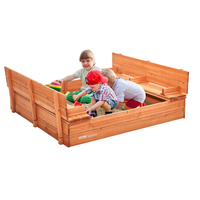 VEVOR Wooden Sandbox Sand Box Sand Pit με κάτω επένδυση για υπαίθριες ηλικίες 3-12