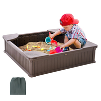 VEVOR Sandbox με κάλυμμα Τετράγωνο Sand Box HDPE Sand Pit Εξωτερική αυλή πίσω αυλή Ηλικίες 3-12