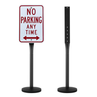 VEVOR Πινακίδα από χυτοσίδηρο 4 ποδών φορητή βάση πινακίδας U-Channel με μαύρες ρόδες