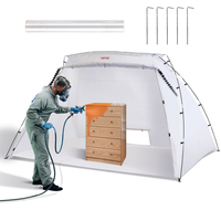 VEVOR Spray Paint Shelter, φορητή σκηνή βαφής 10x7x6ft με ενσωματωμένο δάπεδο και διχτυωτή οθόνη, αναδιπλούμενος αναδυόμενος θάλαμος βαφής για έπιπλα Μεγάλος σταθμός βαφής εργαλείων DIY Hobby